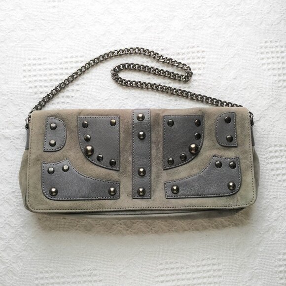 Leather Studded Shoulder Bag - Picture 1 of 6